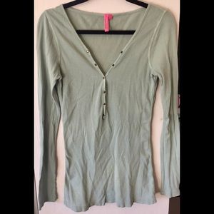 Y2K Charlotte Tarantola green/Gray L/S Shirt -Large